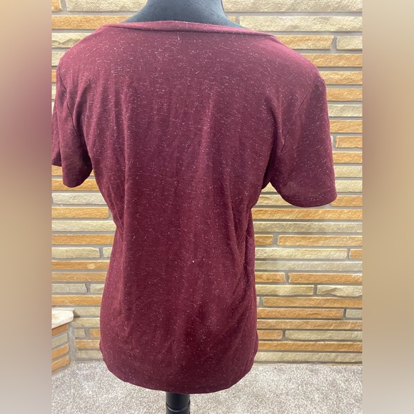 Medium sparkle v neck tee wine red - Picture 2 of 5
